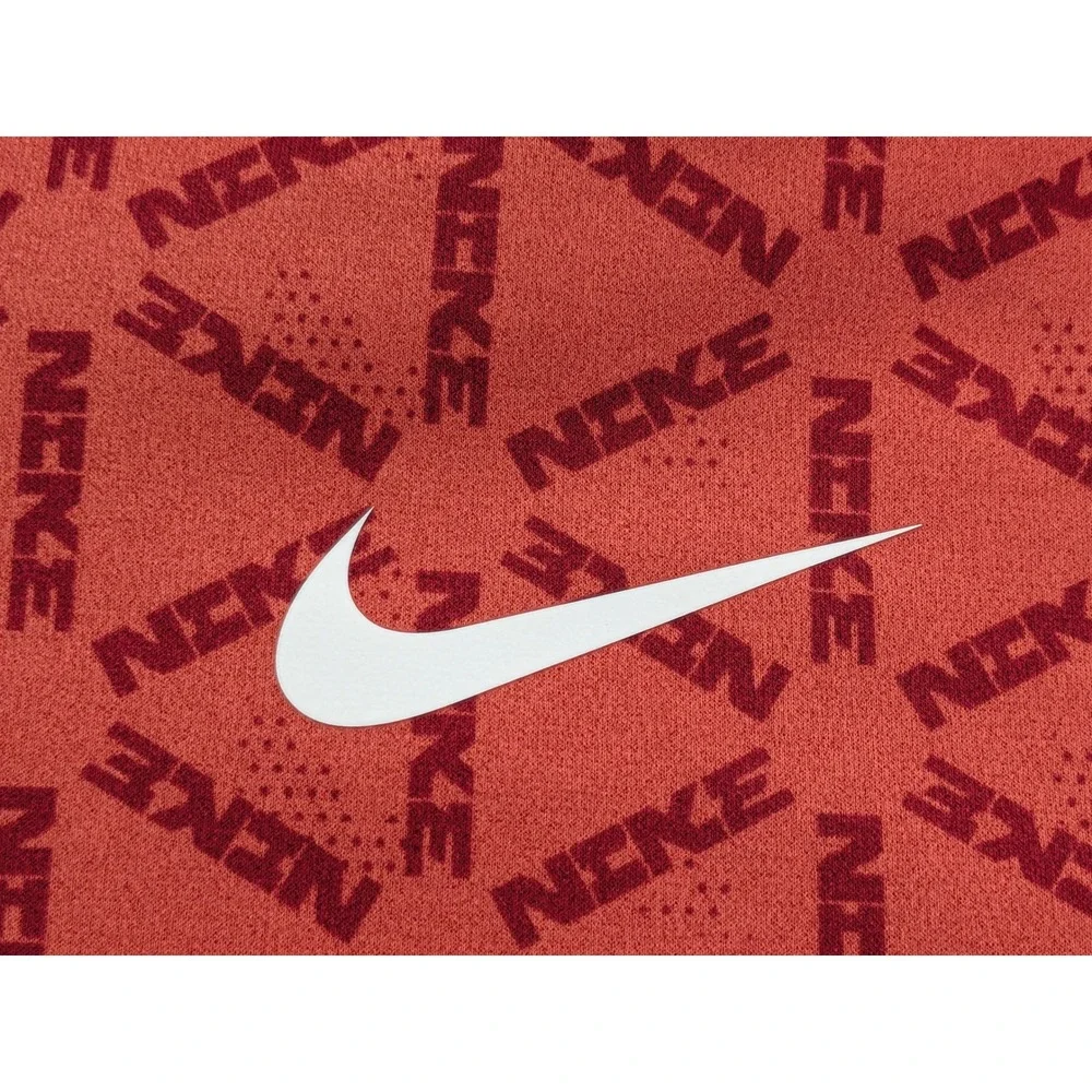 Nike Therma-FIT Mens Medium Salmon All Over Print Logo Pullover Hoodie